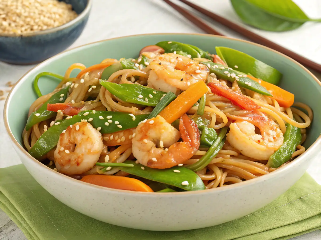 A beautifully arranged takeout box from Red Dragon Fire Express, showcasing the modern and high-end presentation of the food.